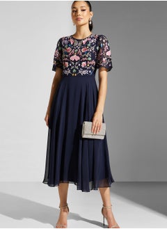 Buy Floral Printed Tiered Dress in UAE