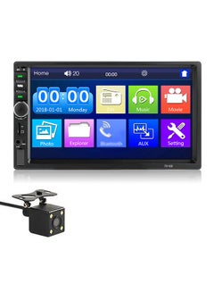 Buy 7-inch Double Din Car Stereo Receiver 2 Din Car Radio Autoradio Touchscreen BT MP5 Player with Reversing Camera Remote Control in Saudi Arabia