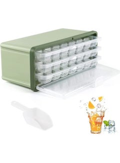 Buy 3-Piece Ice Cube Trays for Freezer with Lid, Easy to Dump Ice Cube Molds with Bin and Ice Scoop,2CM Clear Ice Cube Maker, Popsicle Molds in Saudi Arabia