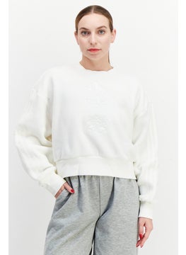 اشتري Women Sportswear Fit Outdoor Fleece Sweatshirt, Off White في الامارات