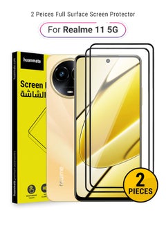 Buy 2 Pieces Edge to Edge Full Surface Screen Protector For Realme 11 5G Black/Clear in Saudi Arabia