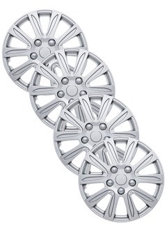 Buy Pack of 4 EM-3136 Taiwan Wheel Cover | 14" Inch | Silver Universal Nested Style in UAE