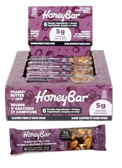 Buy Nuts Honey Bar Peanut Butter & Jam 40g X 15counts with 5g of Protein and Gluteen Free Low Sodium Vegetarian Source of Fiber and Low Saturated Fat in UAE