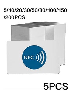 Buy 5 piece NFC Tags NTAG215 NFC 215 Cards, 504 Bytes Memory NFC Business Card Blank NFC Cards Ntag215 NFC Chip for NFC Phone and Device Writeable Programmable in Saudi Arabia