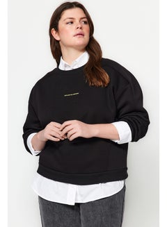 Buy Black Fleece Embroidery Detail Knitted Sweatshirt TBBAW24AO00022 in Egypt