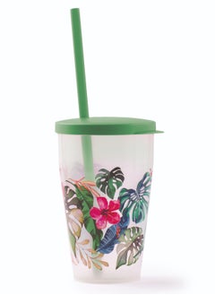 اشتري Polypropylene Hawaii Cup 500 ml with Lid & Straw Set في الامارات