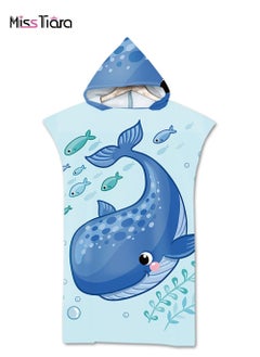 Buy Microfiber Bath Towel Beach Towel Cape Print Hooded Bath Towel Beach Pool Fit Adult or Child 110cm x 75cm in UAE