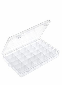 Buy 36 Grids Clear Plastic Organizer Box with Adjustable Compartment Dividers, Jewlery Storage Bead Organizer Rock Collection Box for Fishing Tackles Washi Tapes Threads in Saudi Arabia