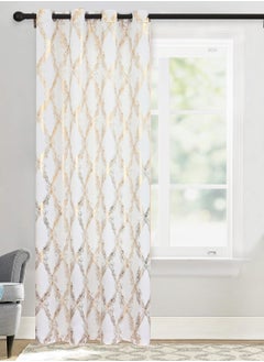 Buy 1 Piece Gold Geometric Pattern Curtains Balcony Living Room Bedroom Sun Protection And Shading Curtains Suitable For Office And Home Decoration in Saudi Arabia