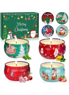 Buy Christmas Candles Set - 4 Pack Christmas Candles Scented Gift Set, Christmas Scented Candles Gift For Women, Aromatherapy Soy Candle For Home Scented, Winter Holiday Scented Candles in Egypt