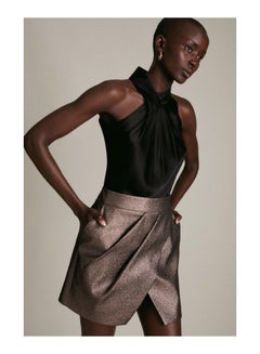 Buy Stretch Metallic Jacquard Mini Skirt in UAE
