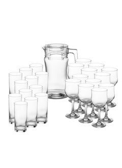 Buy Set of 25 Pieces Of Jug And Cups 12 Water Cups + 12 Juice Cups in Saudi Arabia