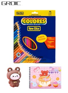 اشتري Colored Pencils Set for Adult and Kids Premier Color Pencil Set with 48 Colouring Pencils Sharpener and A Picture Album Oil Based Colored Pencils Painting Set في الامارات