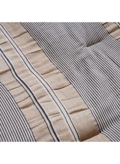 Buy Sanctuary Linen Midwest Stripe 3-Piece Full Comforter Set 160X240Cm - Slate Blue in UAE