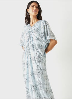 Buy Ruched High Low Cape Sleeve Dress in Saudi Arabia