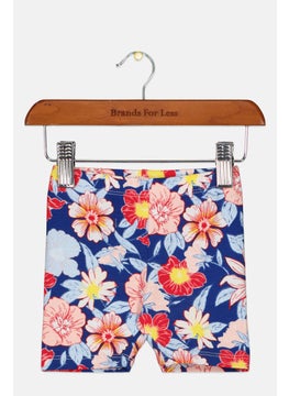 اشتري Toddlers Girl Pull On Floral Biker Shorts, Blue Combo في الامارات