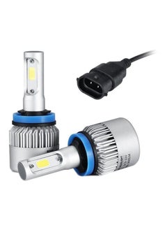 Buy H11 LED Headlight Bulbs 100W 8000LM Super Bright White Compact Size Car Headlight Fog Light Bulbs LED Conversion Kit Pack of 2 in Saudi Arabia