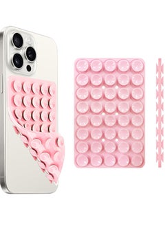 Buy Silicone Suction Cup Phone Case Mount Double Sided,Phone Accessories Hands-Free Strong Grip Holder for Selfies and Videos, Silicon Phone Stand for iPhone and Android(Pink) in Saudi Arabia