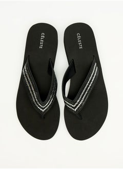 Buy Women's Bead Embellished Thong Slippers in Saudi Arabia