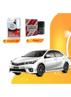 اشتري Corolla 4 Liters 5W30 Toyota Oil And Original Filter في الامارات