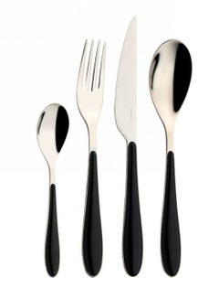 Buy Casa Bugatti 24 Pieces Cutlery Set Gioia Black Coloured in UAE
