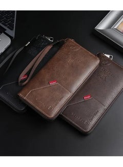 Buy Leather Hand Wallet, 13 Internal pPockets, 4 Large Ones For Money, Passport and Mobile Phone + Zipper pocket + 8 ATM Cards, Multi-Colored in Saudi Arabia