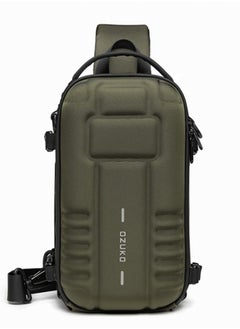 Buy Ozuko Hard Shell Outdoor Multifunctional Sling Bag ,Backpack ,Shoulder ,Chest ,Daypack and Crossbody Can Place A Camera Tripod with Large Capacity Fabric Oxford Water Resistant 31*12*17 CM - Army Gree in UAE