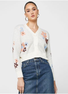 Buy Floral Intarsia Cardigan in Saudi Arabia