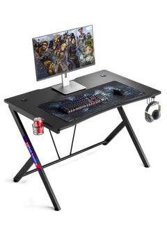 اشتري Professional R-Shape Gaming Table With Headphone Hook and Cup Holder PC Computer Desk Table Home Office Workstation Ideal Gift For Kids And Teens في السعودية