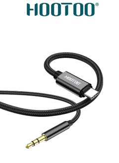 Buy Original Type C to Aux cable, strong cable for connecting the mobile phone to the car radio, made of cloth, clearer sound transmission. in Saudi Arabia