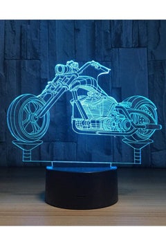 Buy Night Light Cool Motorcycle light 3D Night Light LED Stereo Vision Lamp 7 Colors Changing Bedroom Bedside Night Light As Gift Home Decor in UAE