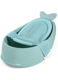 Buy Baby Bathtub, Newborn Bath Basin with Mesh Strap, Large Bath Bucket for Babies 0-6 Years Old (Green) in Saudi Arabia