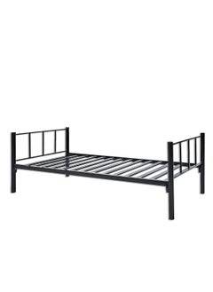 Buy INFINI HOMES Steel Heavy Duty Metal Single Bed without Mattress (Single, Black, 190 X 90 X 70 CM) in UAE