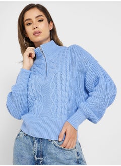 Buy High Neck Knitted Sweater in UAE