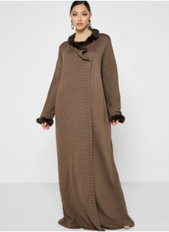 Buy Pocket Detail Woolen Abaya in UAE