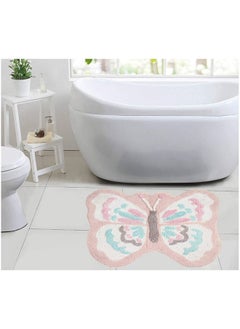 اشتري Butterfly Tufted Bath Mat Multi Color 50X80cm في الامارات