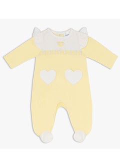 اشتري MOON 100% Cotton Sleepsuit 1-3M Yellow - Lemon Hearts في الامارات