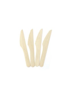 Buy Wooden Knife Set Made of Premium European Birch Wood Healthy Sharp Eco-Friendly BPA Free Excellent Quality Disposable 100 Piece, Length 16.5 cm in Saudi Arabia