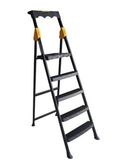 Buy 4+1 Step Foldable Ladder | Durable Aluminum Alloy | Lightweight & Space-Saving Design | Anti-Skid Secure Base | Equipped Tool Rack | Suits Both Home & Professional Needs in UAE