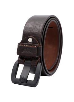 Buy Growind Picasso Men's Genuine Leather Brown Belt With Black Frame Style Buckle in UAE