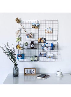 Buy DS Grid Photo Wall Wire Grid Panel Picture Display Iron Decorative Rack Photograph Wall Ins Display Photo Wall 12x12 Inches Set of 4 (Black) in Saudi Arabia