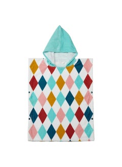 Buy Bath poncho with hood, harlequin pattern/multicolour, 70x55 cm in Saudi Arabia