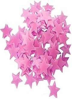 Buy Fresh 100pcs Plastic 3D Stars Glow in the Dark Stickers Night Luminous Wall Decal Sticker For Kids Bedroom Living Room Children's Room Ceiling Nursery Room Pink in Egypt