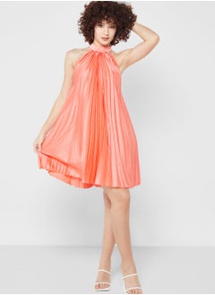 Buy High Neck Pleated Dress in Saudi Arabia