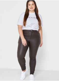 Buy High Waist Skinny Coated Jeans in Saudi Arabia