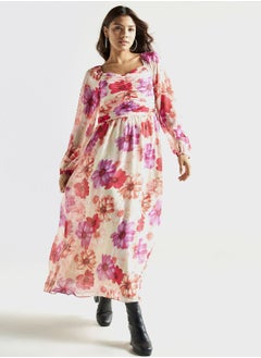 Buy Floral Sweetheart Neck Dress in Saudi Arabia