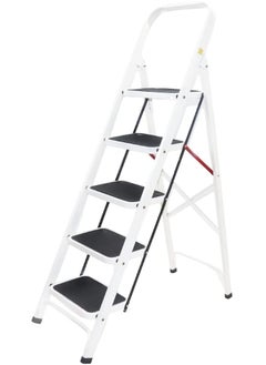 Buy Royal Folding Step Ladder With 5 Steps- White&Black, 145*92*145cm in Egypt