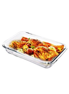 اشتري 1.6 Liter Rectangular Shape Glass Casserole Baking Pan for Roasting Tray في الامارات