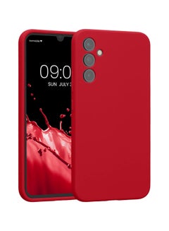 Buy Soft Camera Protection Silicone Case with Microfiber Lining For Samsung Galaxy A34 5G (Red) in Egypt
