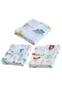 Buy 3 Packs Baby Swaddle Blanket Large Premium Knit Baby Burp Cloth Muslin Baby Blankets for Girls & Boys in Saudi Arabia